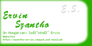 ervin szantho business card